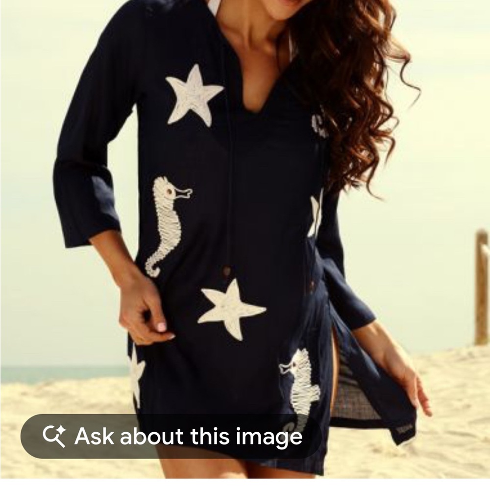 Navy Starfish and Seahorse Swim Coverup